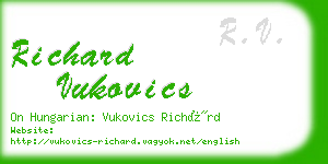 richard vukovics business card